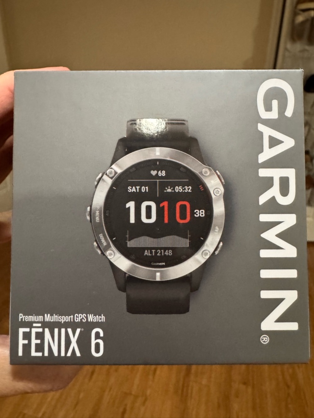 Garmin Fenix 6 Silver Bezel with Black Band